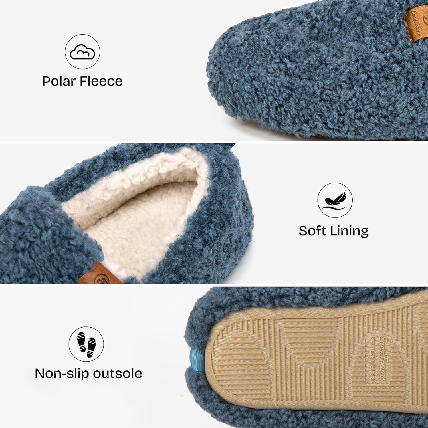 imageEverFoams Warm Womens Slippers Socks Set Soft Full Cozy Loafer Slippers Size 85 Blue Cozy Chenille Socks 3Pair Set Free Size Fairy Fluff