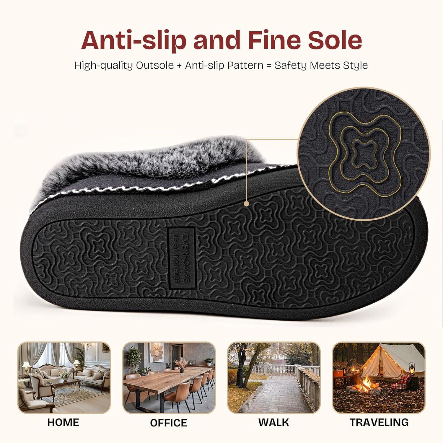 imageEverFoams Womens Set of 2 Pairs Womens Bootie Slippers Size 10 Grey Microsuede Cozy Memory Foam Slippers Size 8 Baby Pink