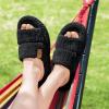 EverFoams Women’s Set of 2 Pairs – Fuzzy Open-toe Slippers (Size 9-10, Matt Black) – Fuzzy Open Toe Slippers (Size 9-10, Cool Gray)