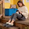 EverFoams Women’s Set of 2 Pairs – Women’s Bootie Slippers (Size 10, Black) – Microsuede Cozy Memory Foam Slippers (Size 8, Dark Grey)