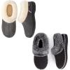 EverFoams Women’s Set of 2 Pairs – Women’s Bootie Slippers (Size 10, Black) – Microsuede Cozy Memory Foam Slippers (Size 8, Dark Grey)