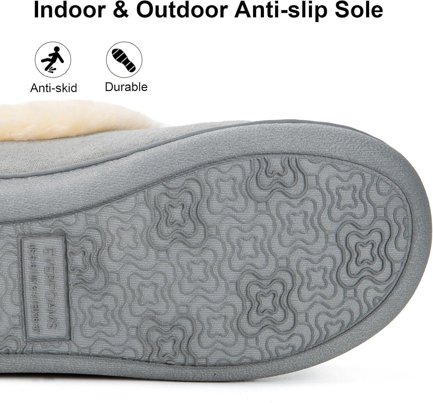 imageEverFoams Womens Slippers Set Microsuede SlippersGrey Size 910 Fuzzy Slipon SlippersGrey Size 910