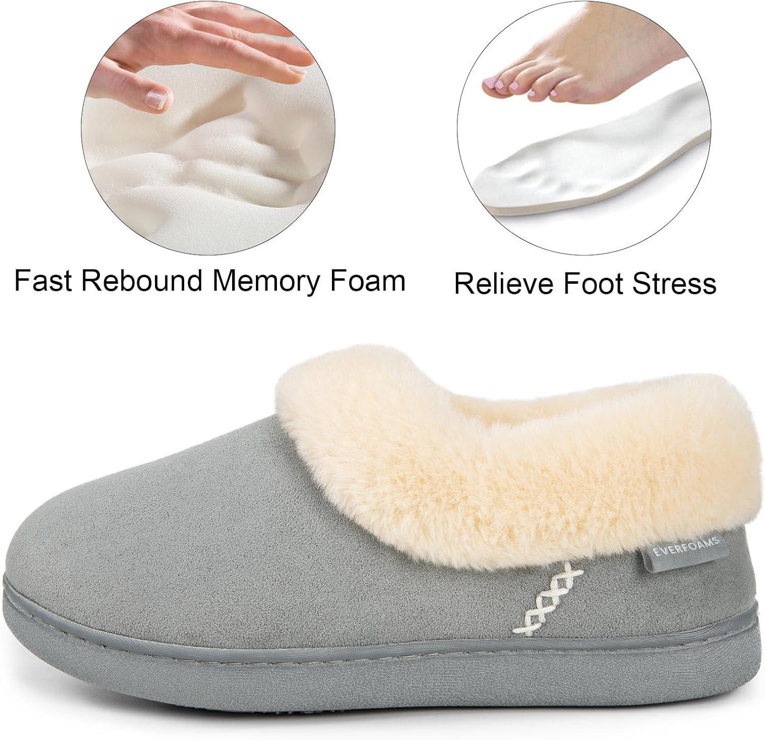 imageEverFoams Womens Slippers Set Microsuede SlippersGrey Size 910 Fuzzy Slipon SlippersGrey Size 910