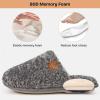 EverFoams Women’s Slippers Set- Microsuede Slippers(Grey, Size 9-10) – Fuzzy Slip-on Slippers(Grey, Size 9-10)