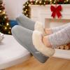 EverFoams Women’s Slippers Set- Microsuede Slippers(Grey, Size 9-10) – Fuzzy Slip-on Slippers(Grey, Size 9-10)