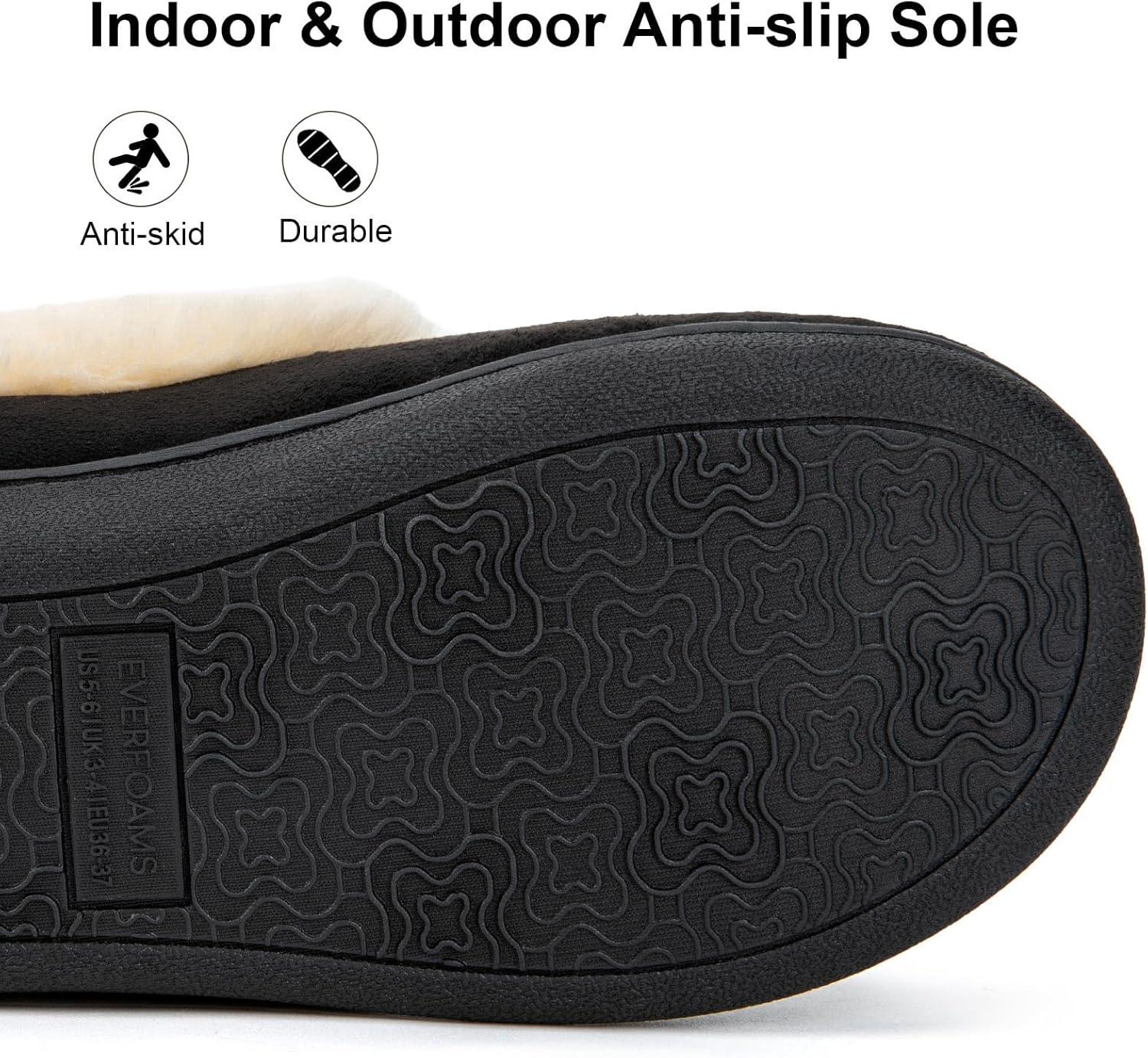 imageEverFoams Womens Slippers Set Microsuede SlippersBlack Size 78 Fuzzy Slipon SlippersCream White Size 78