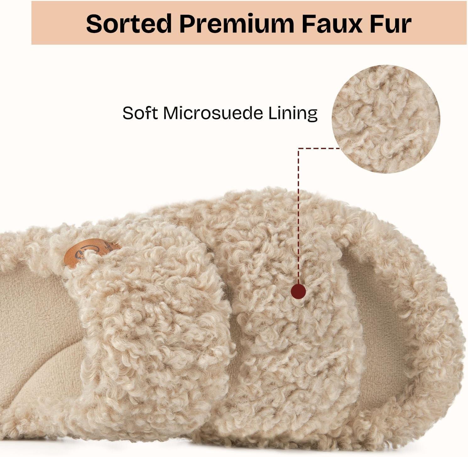 imageEverFoams Womens Slipper Socks Combo Fuzzy Opentoe Slippers Size 910 Khaki Cozy Chenille Socks 3Pair Set Free Size Fairy Fluff