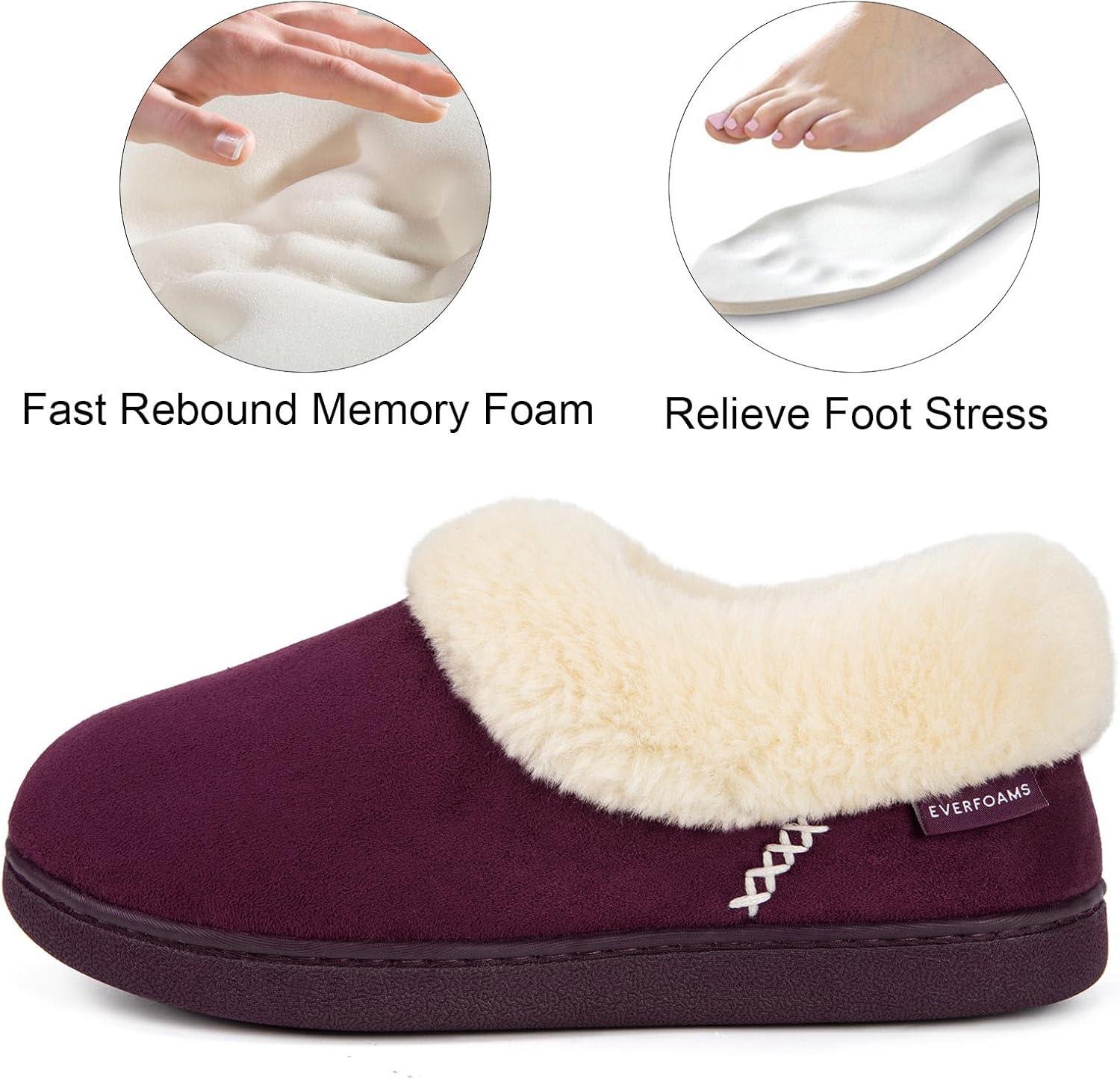 imageEverFoams Womens Slippers Set Microsuede SlippersPurple Size 910 Fuzzy Slipon SlippersPink Size 910
