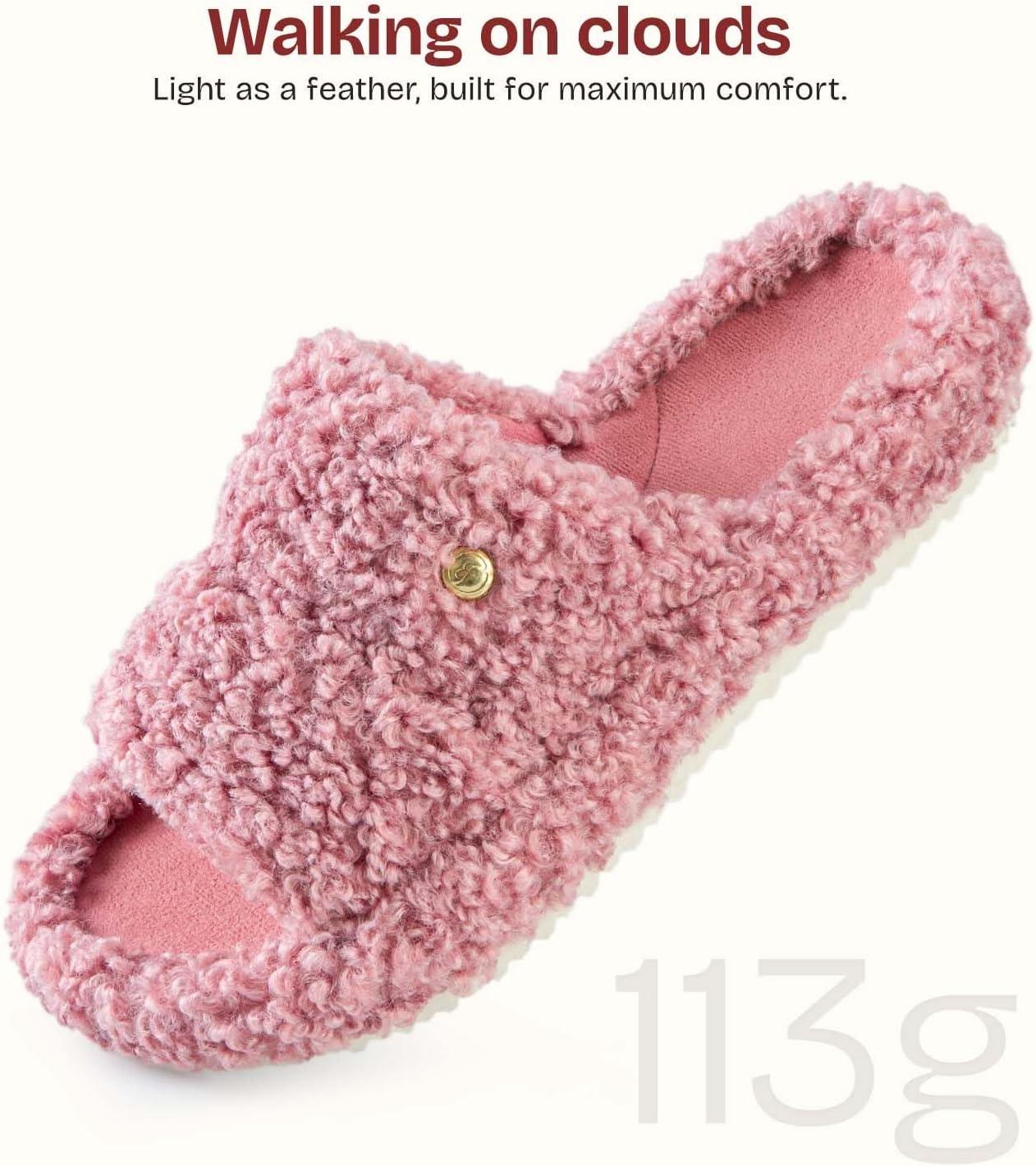 imageEverFoams Womens Set of 2 Pairs Womens Soft Full Slippers Size 78 Khaki Womens Opentoe Slippers Size 78 Blush Pink