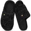 EverFoams Women’s Set of 2 Pairs – Women’s Soft Full Slippers (Size 7-8, Grey) – Women’s Open-toe Slippers (Size 7-8, Dark Black)