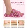 EverFoams Womens Fuzzy Open-toe Slippers Soft Comfy Memory Foam Indoor House Shoes(Diva Wild Pink)