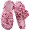 EverFoams Womens Fuzzy Open-toe Slippers Soft Comfy Memory Foam Indoor House Shoes(Diva Wild Pink)