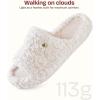 EverFoams Women’s Fuzzy Open Toe Slippers Comfy Soft Memory Foam Indoor House Shoes(Cream White)