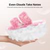 EverFoams Women’s Fuzzy Open Toe Slippers Comfy Soft Memory Foam Indoor House Shoes(Whisper Pink Tie-dye)