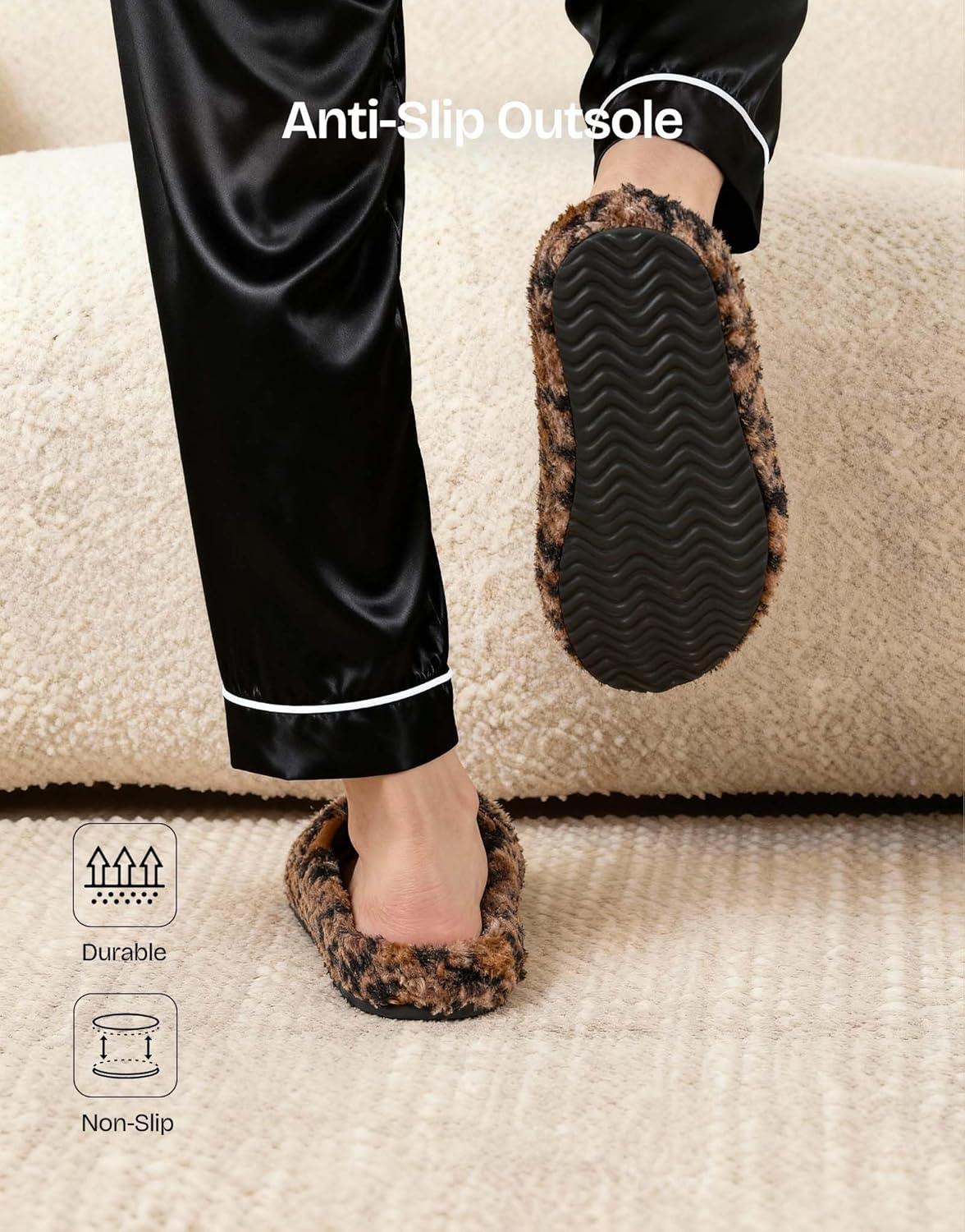 imageEverFoams Womens Fuzzy Clog Slippers with Slip on Footbed for Indoor OutdoorDiva Spots