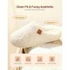 EverFoams Women‘s Fuzzy Clog Slippers with Slip on Footbed for Indoor Outdoor(Almond Ivory)