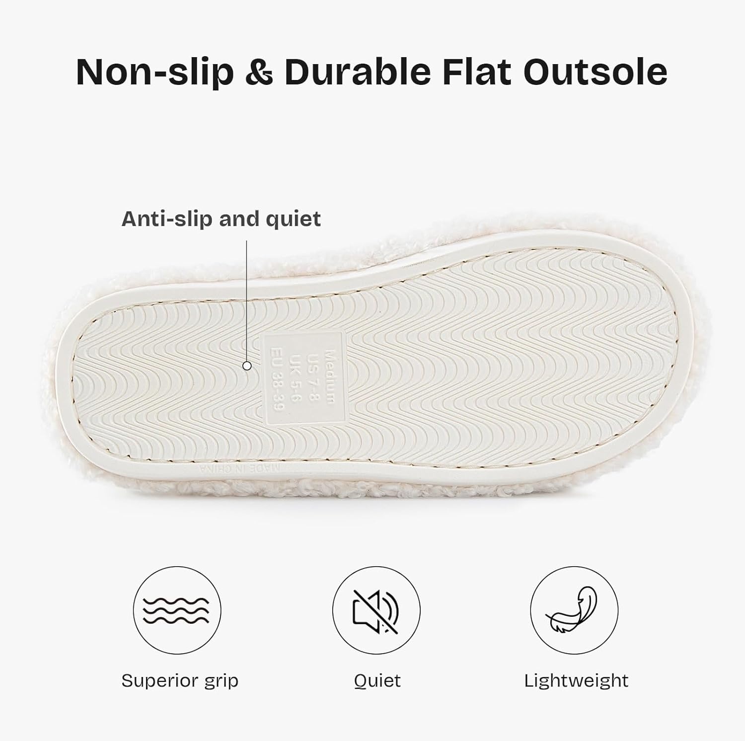 image:imageEverFoams Womens Fuzzy Open Toe Slippers Comfy Soft Memory Foam Indoor House ShoesWoven Ivory