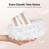 EverFoams Women’s Fuzzy Open Toe Slippers Comfy Soft Memory Foam Indoor House Shoes(Woven Ivory)