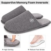 EverFoams Men’s Cotton Knit Slippers Lightweight Memory Foam Indoor Breathable House Shoes with Anti-Skid Sole(Grey)
