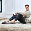 EverFoams Men’s Cotton Knit Slippers Lightweight Memory Foam Indoor Breathable House Shoes with Anti-Skid Sole(Grey)