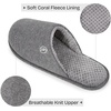 EverFoams Men’s Cotton Knit Slippers Lightweight Memory Foam Indoor Breathable House Shoes with Anti-Skid Sole(Grey)
