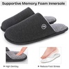EverFoams Men’s Cotton Knit Slippers Lightweight Memory Foam Indoor Breathable House Shoes with Anti-Skid Sole(Lead Gray)