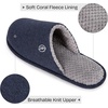 EverFoams Men’s Cotton Knit Slippers Lightweight Memory Foam Indoor Breathable House Shoes with Anti-Skid Sole(Navy Blue)