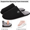 EverFoams Men’s Cotton Knit Slippers Lightweight Memory Foam Indoor Breathable House Shoes with Anti-Skid Sole(Spaceblack)