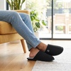 EverFoams Men’s Cotton Knit Slippers Lightweight Memory Foam Indoor Breathable House Shoes with Anti-Skid Sole(Spaceblack)
