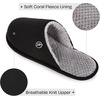 EverFoams Men’s Cotton Knit Slippers Lightweight Memory Foam Indoor Breathable House Shoes with Anti-Skid Sole(Spaceblack)