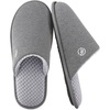 EverFoams Men’s Cotton Knit Slippers Lightweight Memory Foam Indoor Breathable House Shoes with Anti-Skid Sole(Grey)