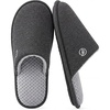 EverFoams Men’s Cotton Knit Slippers Lightweight Memory Foam Indoor Breathable House Shoes with Anti-Skid Sole(Lead Gray)