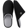 EverFoams Men’s Cotton Knit Slippers Lightweight Memory Foam Indoor Breathable House Shoes with Anti-Skid Sole(Spaceblack)