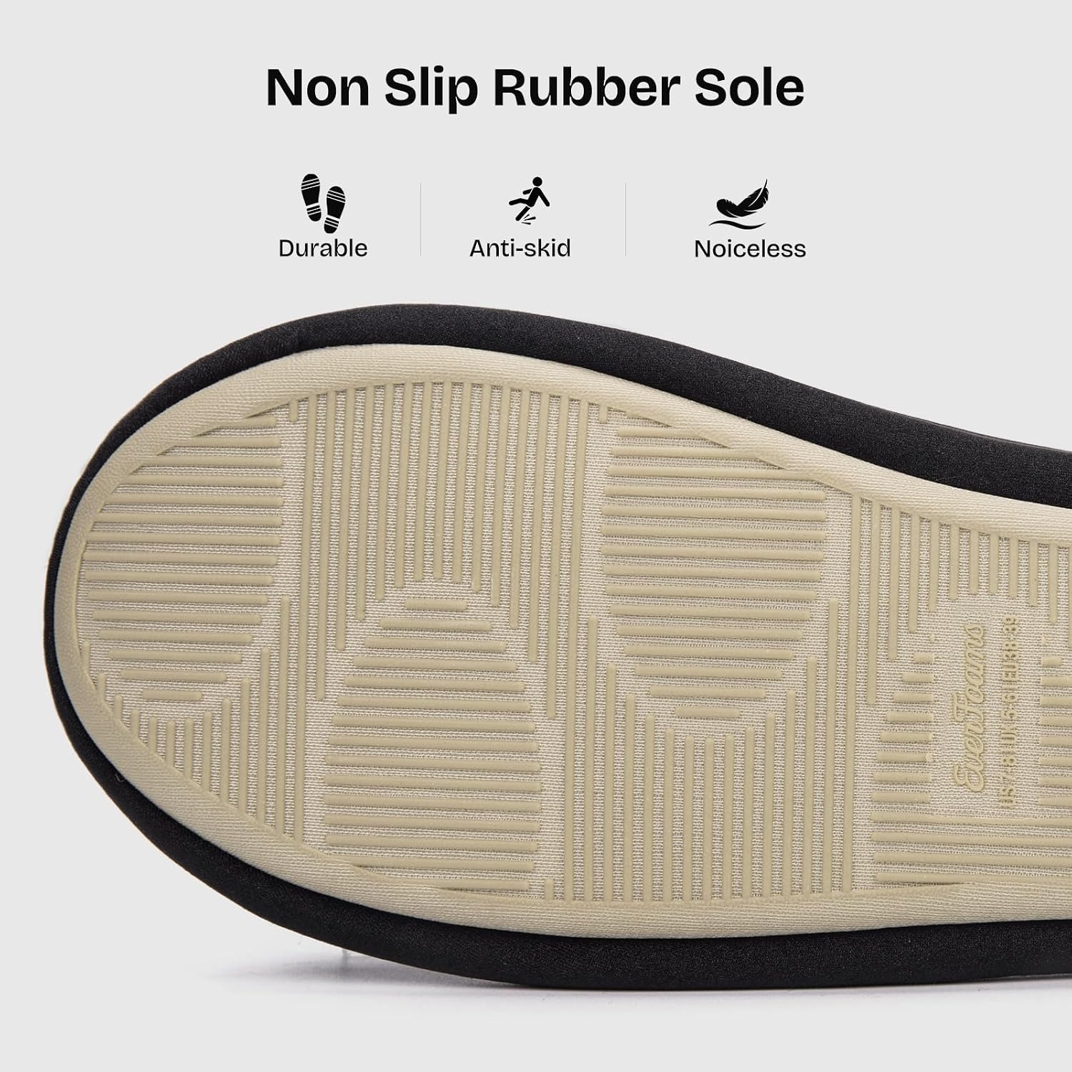 image:imageEverFoams Womens Satin Memory Foam Ballerina Slippers Comfortable House Indoor Shoes with Nonslip Rubber SoleBlack
