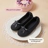 EverFoams Women’s Satin Memory Foam Ballerina Slippers Comfortable House Indoor Shoes with Non-slip Rubber Sole(Black)