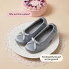 EverFoams Women’s Satin Memory Foam Ballerina Slippers Comfortable House Indoor Shoes with Non-slip Rubber Sole(Grey)