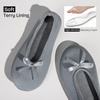 EverFoams Women’s Satin Memory Foam Ballerina Slippers Comfortable House Indoor Shoes with Non-slip Rubber Sole(Grey)