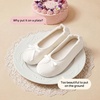 EverFoams Women’s Satin Memory Foam Ballerina Slippers Comfortable House Indoor Shoes with Non-slip Rubber Sole(White)