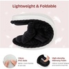 EverFoams Women’s Open-Toe Bow Slippers Memory Foam Non-Slip Indoor | Machine Washable,Bow Decoration,Slip Resistant,Quiet Walking,Floor Friendly,Memory Foam Insole(Velvet Black)