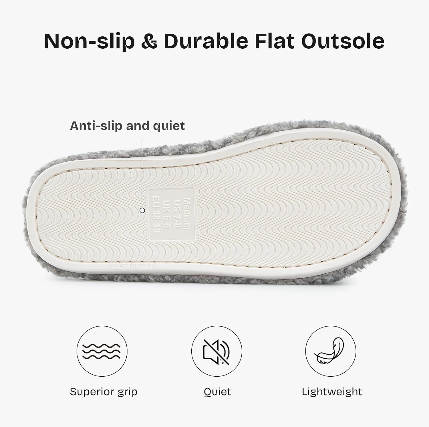 image:imageEverFoams Womens Fuzzy Open Toe Slippers Memory Foam Indoor House ShoesAsh Weave