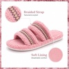 EverFoams Women’s Fuzzy Open Toe Slippers Memory Foam Indoor House Shoes(Blush Weave)