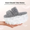 EverFoams Women’s Fuzzy Open Toe Slippers Memory Foam Indoor House Shoes(Cool Gray)