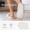 EverFoams Women’s Fuzzy Open Toe Slippers Memory Foam Indoor House Shoes(Vanilla Ice)