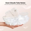 EverFoams Women’s Fuzzy Open Toe Slippers Memory Foam Indoor House Shoes(Vanilla Ice)
