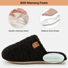 EverFoams Women’s Fuzzy Slippers Warm Cozy Memory Foam Indoor House Shoes(Carbon Black)
