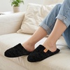EverFoams Women’s Fuzzy Slippers Warm Cozy Memory Foam Indoor House Shoes(Carbon Black)