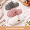 EverFoams Women’s Fuzzy Slippers Warm Cozy Memory Foam Indoor House Shoes(Cream White)
