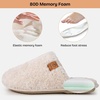 EverFoams Women’s Fuzzy Slippers Warm Cozy Memory Foam Indoor House Shoes(Cream White)