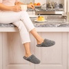 EverFoams Women’s Fuzzy Slippers Warm Cozy Memory Foam Indoor House Shoes(Oxford Gray)