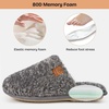 EverFoams Women’s Fuzzy Slippers Warm Cozy Memory Foam Indoor House Shoes(Oxford Gray)